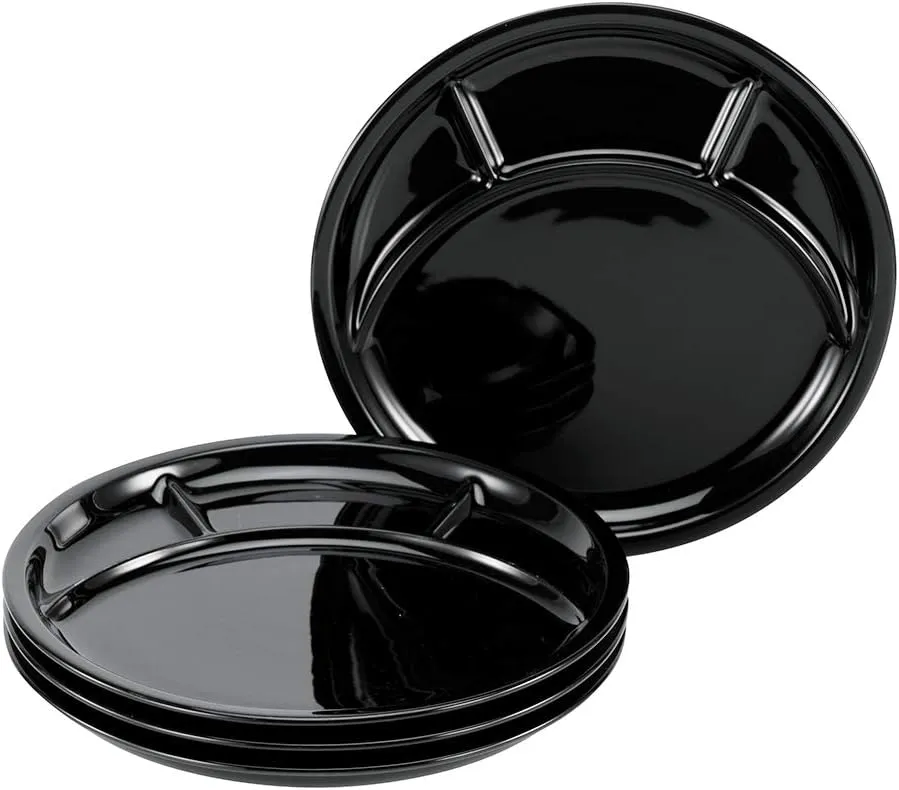 , Serie Grill UNIVERSAL BLACK, Dishes set, Fondue plate 4 pieces, Porcelain