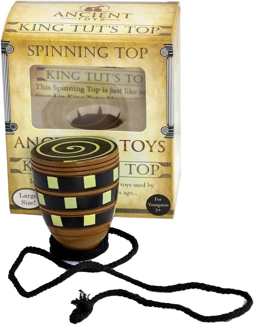 – Wooden Spinning Top - King TUT’s Top - Perfect Way to Introduce History with Toys Used by Children Thousands of Years Ago. Packaged in Attractive Gift Box with Spinning String!