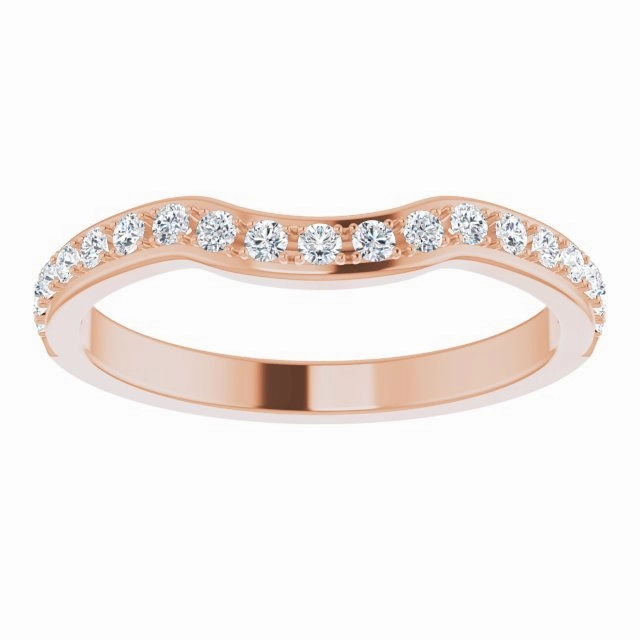 0.34 ct. Round Cut Diamond Wedding Band Stackable Curvy Ring