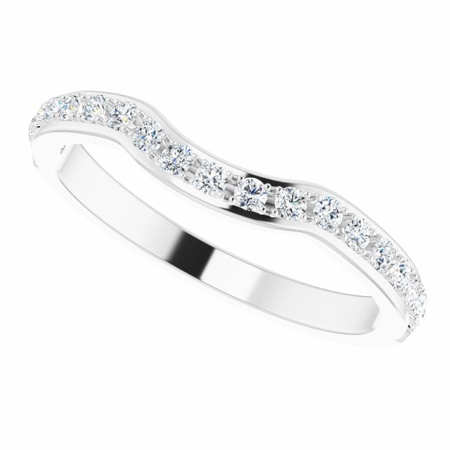 0.34 ct. Round Cut Diamond Wedding Band Stackable Curvy Ring