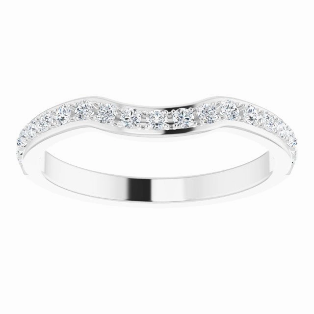 0.34 ct. Round Cut Diamond Wedding Band Stackable Curvy Ring