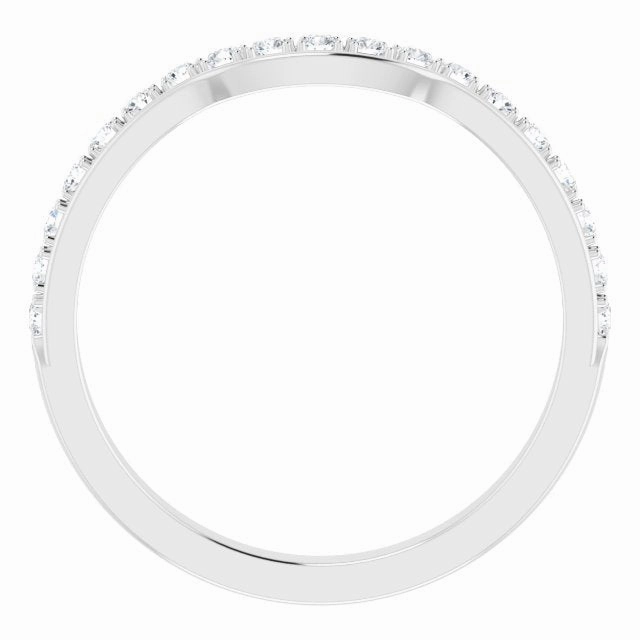 0.34 ct. Round Cut Diamond Wedding Band Stackable Curvy Ring