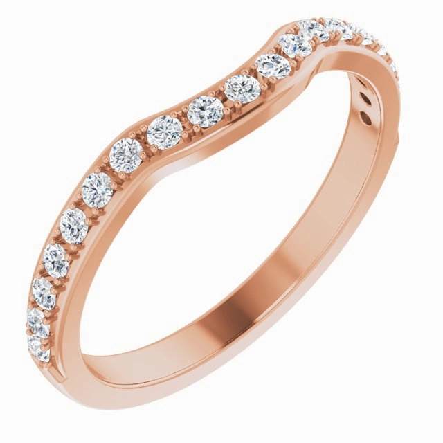 0.34 ct. Round Cut Diamond Wedding Band Stackable Curvy Ring