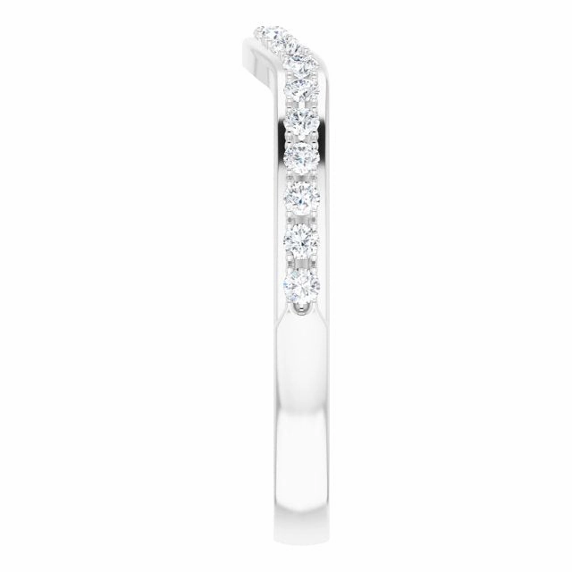 0.34 ct. Round Cut Diamond Wedding Band Stackable Curvy Ring