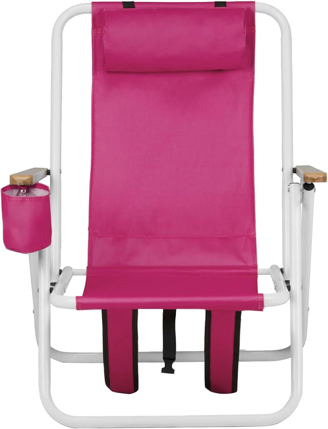 1 Pack Outdoor Beach Lawn Chairs,4 Position Portable Backpack Foldable Camping Chair,Lightweight Beach Chairs for Adults,Patio Dining Chairs,with Cup Holder,for Yard Pool Picnic Fishing (Pink)