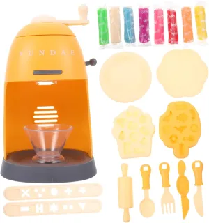 1 Set Ice Cream Machine Interactive Simulation Plaything for Development DIY Ice Cream Maker with Cartoon Design Safe and Material for Creative Fun