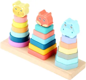 1 Set Lovely Stackable Ring for Stacking Rings Educational Shape and Differentiation for Hand Eye Coordination and Imagination Development