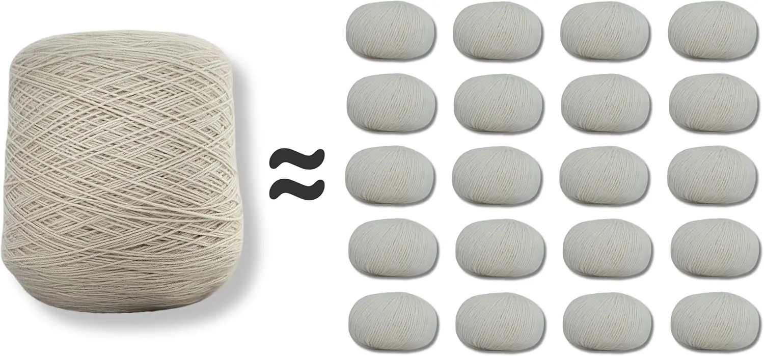 100% Baby Alpaca Yarn for Knitting & Crocheting - 1 Yarn Cone of Premium Yarn DK - Lightweight, Hypoallergenic & Thermal Peru Made - Ideal for Delicate Projects (Natural White - N010)
