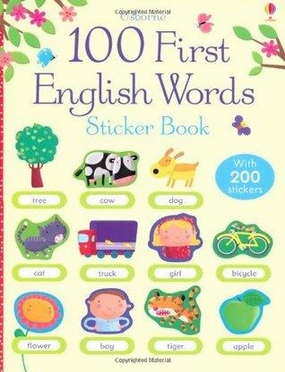 100 First English Words Sticker Book - Paperback