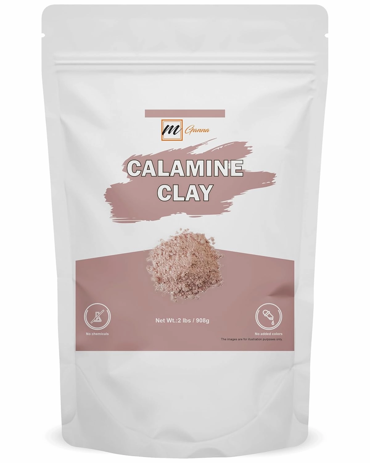 100% Natural Calamine Clay Powder (2 Pound) for Hair Masks, Scrubs, Creams, Lotion and Soap Making 2 LBS / 908 GMS