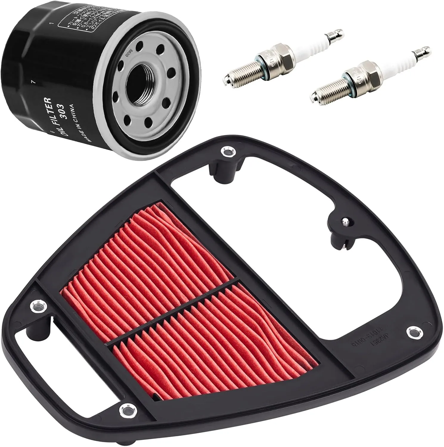 11013-0015 Air Filter Oil Filter for Kawasaki VN900 Vulcan 900 Classic Custom 2006-2023 / VN900 Vulcan 900 Classic LT 2006-2023 / VN900 Classic SE Special Edition 2011-2014，with Spark Plug