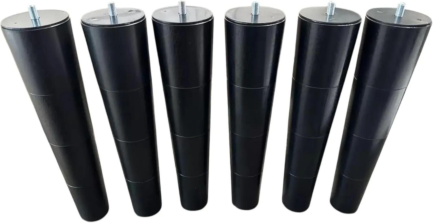 12 inch Tempurpedic Tapered Adjustable Base Legs Set of 6, M8 Threading.