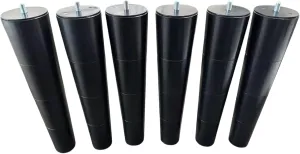 12 inch Tempurpedic Tapered Adjustable Base Legs Set of 6, M8 Threading.