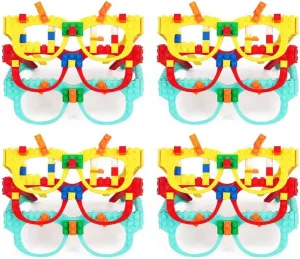 12 PCS DIY Building Blocks Glasses Building Bricks Games Party Favor for Kids Gift,Classroom Gifts,Glasses Toys Party Supplies Decorations for Birthday Christmas Carnival