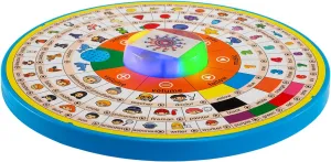 12.83inch/32.6cm Large Interactive Electric Educational Toy for 3-12 Years Old Kids, Sensory Musical Vocabulary Learning Toy, Rotatable Word Learning Aids, Alternative to Screen Time