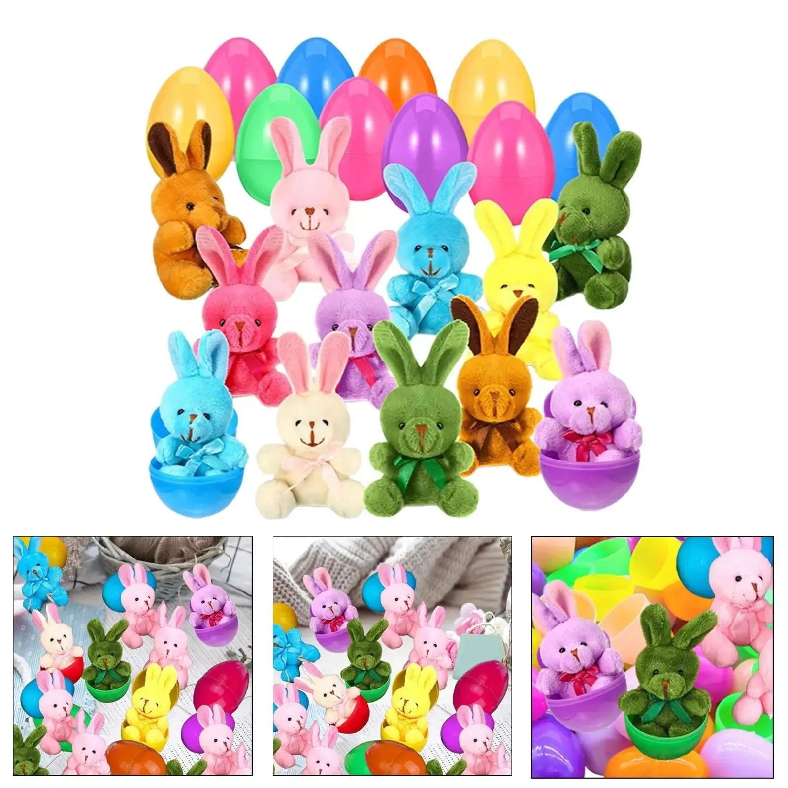 12Pcs Prefilled Easter Eggs with Plush