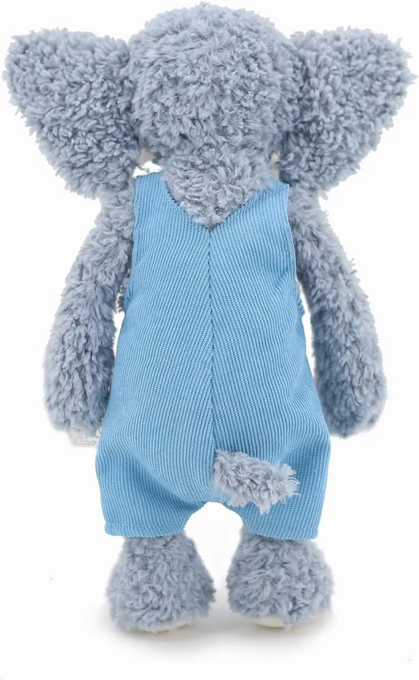 13" Soft Blue Elephant Stuffed Animals for Boys and Girls,Cuddly Knitted Dressed Stuffed Elephant Plush Toys for Newborn Babies and Kids,Great Gifts on Birthday,Christmas,Machine Washable