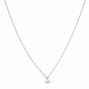 14K Rose Gold Letter 'J' Diamond Pendant Necklace