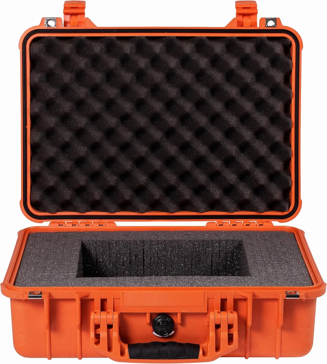 1500 Waterproof Camera Case, IP67 Rated, 40L Capacity, Made in Germany, with Customisable Foam Inlay, Orange