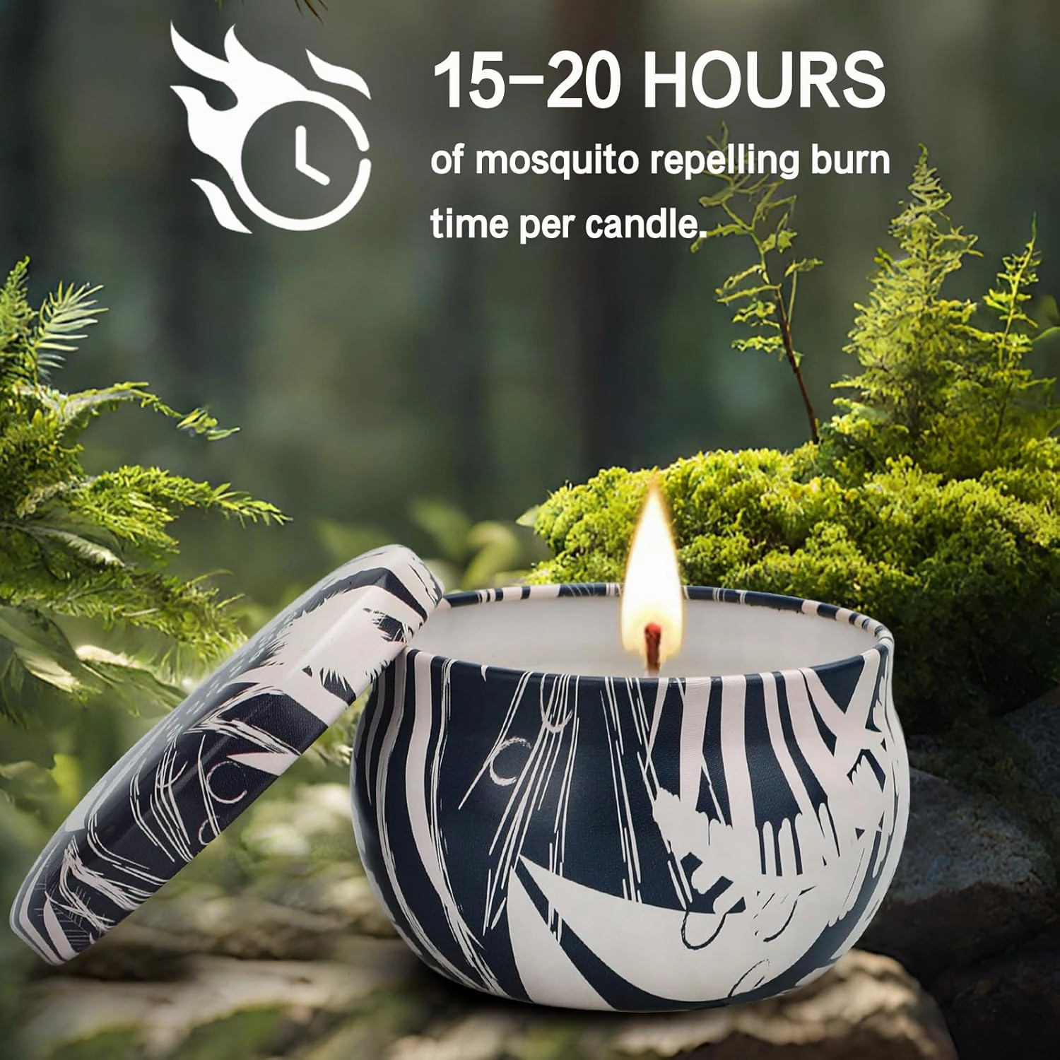 16 Pack Citronella Candles Outdoor, Scented Citronella Candles Set with Fresh Citronella Oil and Natural Soy Wax for Camping, Garden, Patio, Yard, Balcony