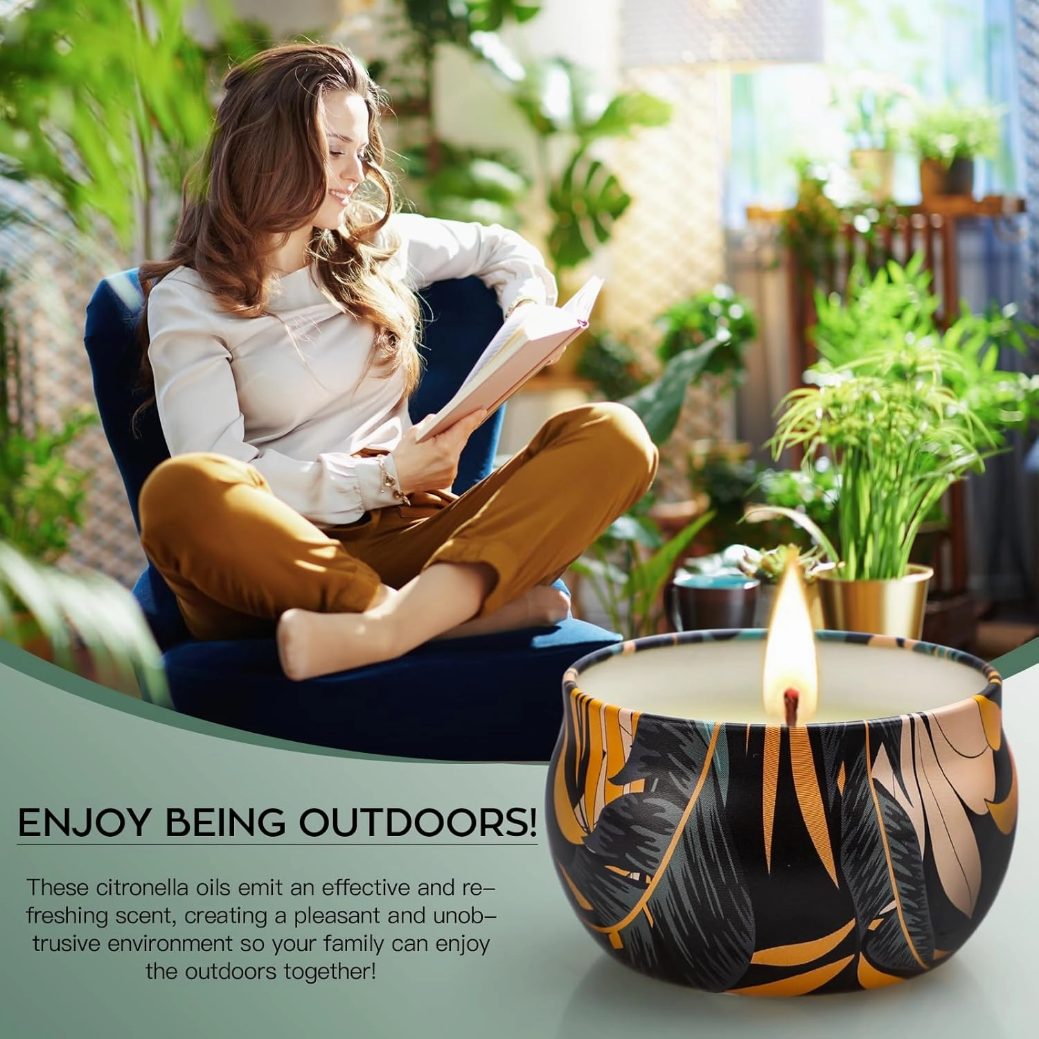 16 Pack Citronella Candles Outdoor, Scented Citronella Candles Set with Fresh Citronella Oil and Natural Soy Wax for Camping, Garden, Patio, Yard, Balcony