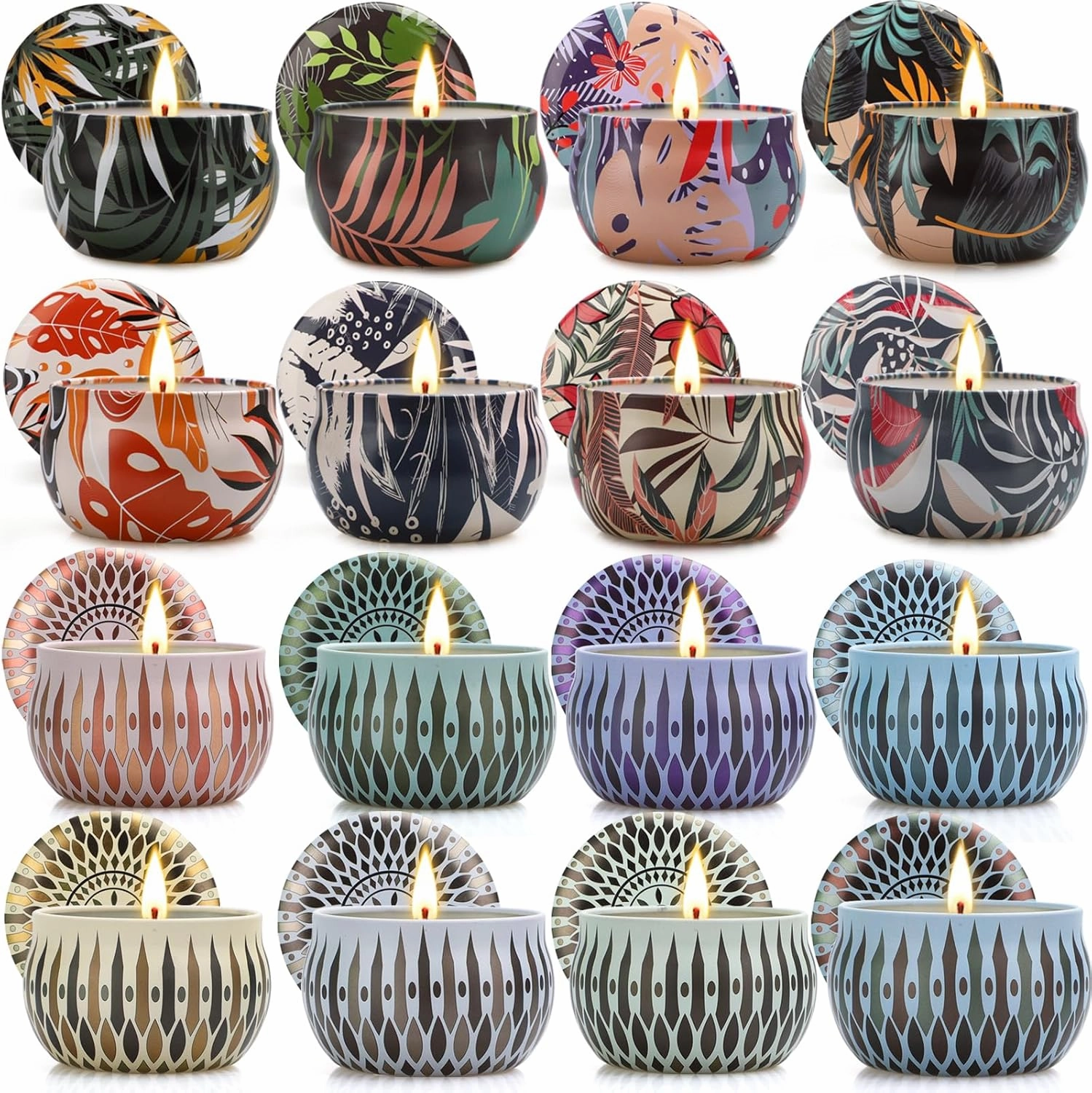16 Pack Citronella Candles Outdoor, Scented Citronella Candles Set with Fresh Citronella Oil and Natural Soy Wax for Camping, Garden, Patio, Yard, Balcony