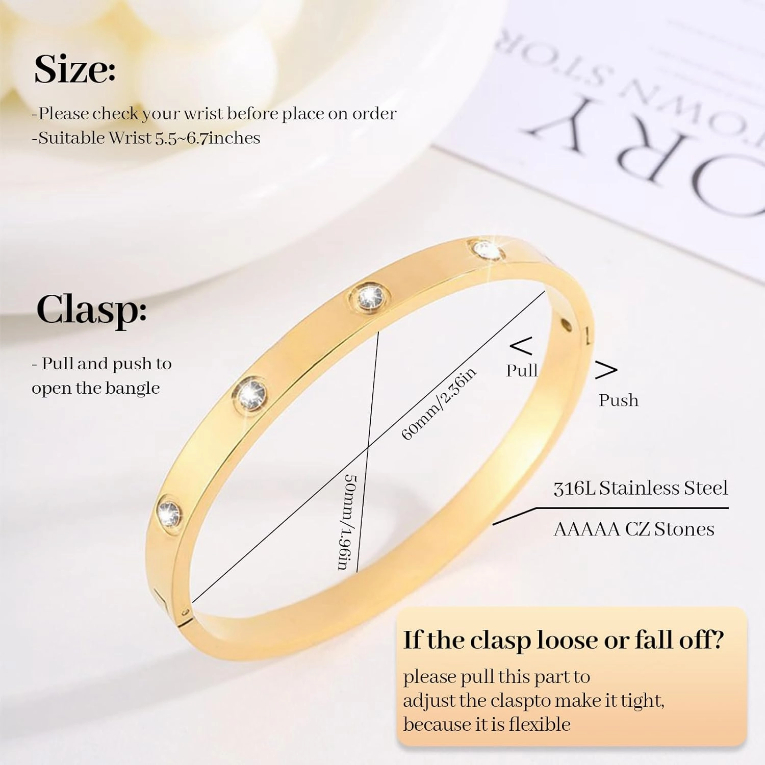 18 K Gold Plated Love Bangle Bracelet Set,Gold Bracelets for Women Waterproof,Bracelets Stack Tarnish Free Gold Jewelry Set,Fashion Accessories Gifts