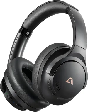 1Mii Y8 Noise Cancelling Headphones Bluetooth, Wireless LDAC Hi-Res Audio, Custom EQ, 75H Playtime, Comfort Fit, Over Ear Headphones Foldable for Airplane Travel Home Office - App Enhanced Black