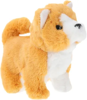 1pc Simulation Electric Dog Barking Dog Plaything Dog Shape Plaything Simulation Corgi Model Corgi Dog Model Electric Dog Dog Adorable Electric Dog Pp Cotton Orange