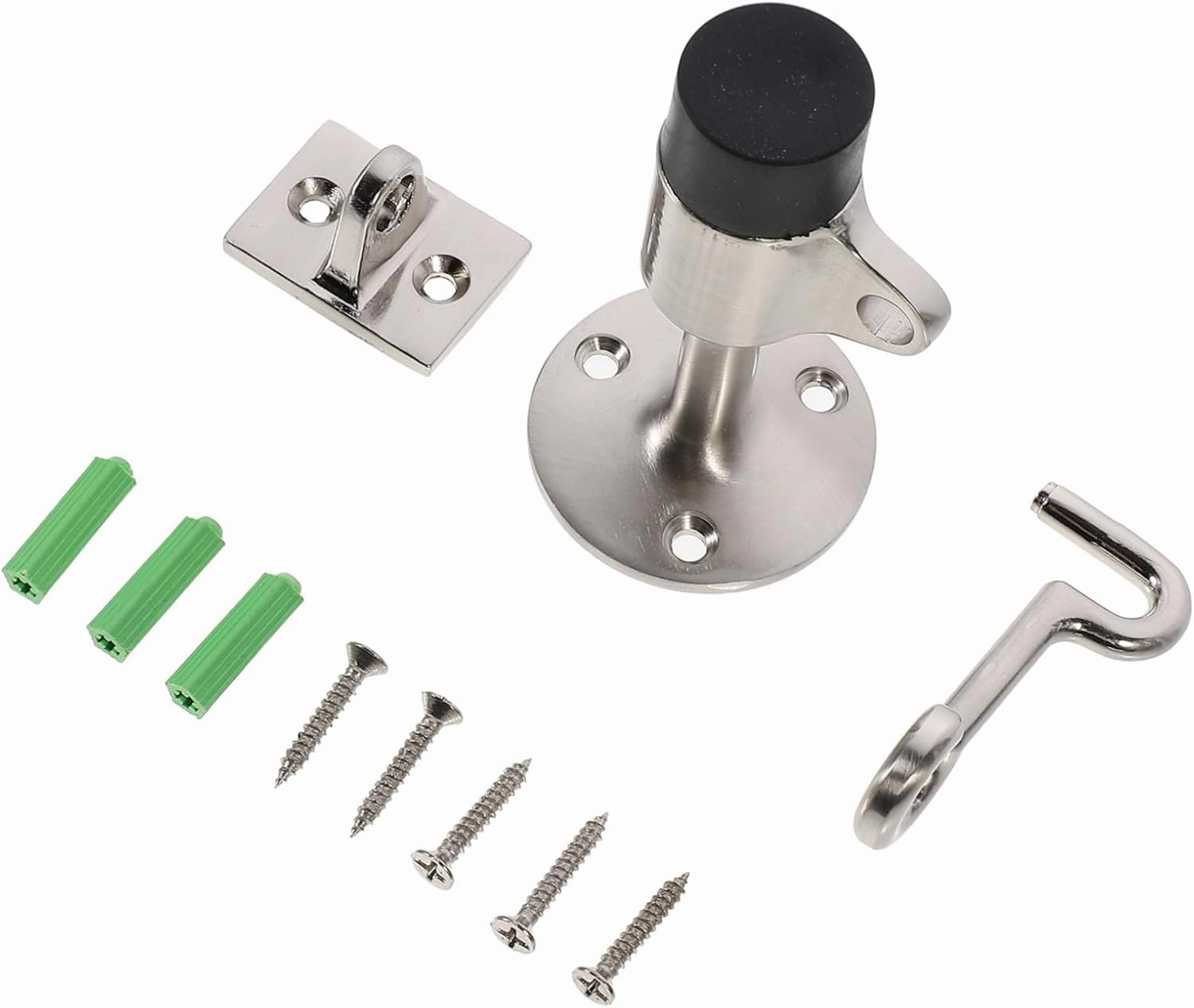 1Pc Zinc Alloy Door Stopper Windproof Door Stopping Tool for Household Use Collision Door Wedge Simple Installation Design Smooth Edges for Protecting