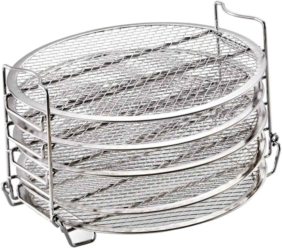 1set Stainless Steel Dehydrator Rack for Air Fryer Accessories Compatible with Ninja Grill Quarts Stackable Design for Fruits Meats Easy to Clean