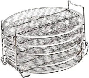 1set Stainless Steel Dehydrator Rack for Air Fryer Accessories Compatible with Ninja Grill Quarts Stackable Design for Fruits Meats Easy to Clean