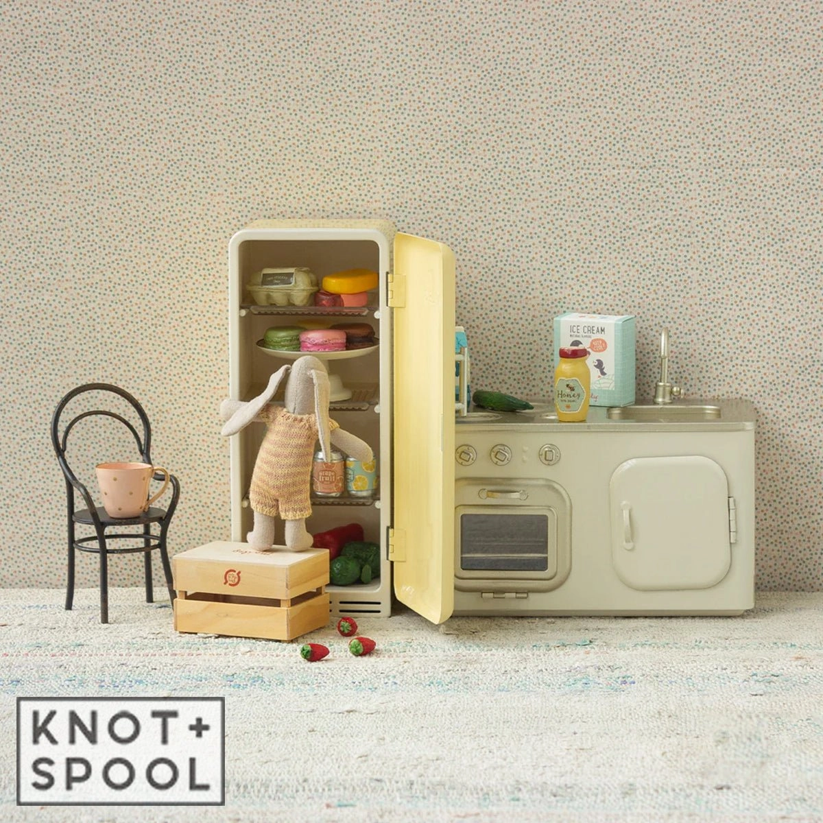 2024 Maileg Yellow Miniature Fridge