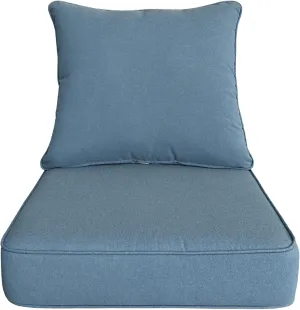 22x24 inch Outdoor/Indoor Deep Seat Patio Cushion Set of 1 Resilient Foam Filling Water Repellent Stain-Resistant UV Resistant Weather Resistant Deep Seat Bottom Light Blue