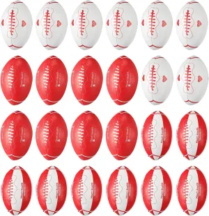 24 Pcs Heart Health Awareness Stress Ball Set, Red Ribbon 3.4 Inches Football Stress Relief Toys Heart Health Disease Cancer Awareness for Family Charity Fundraiser Activity Gifts