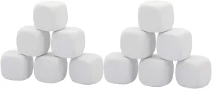 2.5 Inch White EVA Foam Dices for Kids Graffiti, Building Blocks,Creative Painting,Party Supplies, 12 PCS