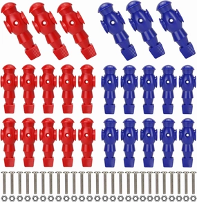 26pcs Foosball Men Replacement, Soccer Player Set Football Players Parts Foosball Man Table Player Football Machine Accessories Replacement Parts (Red & Blue)