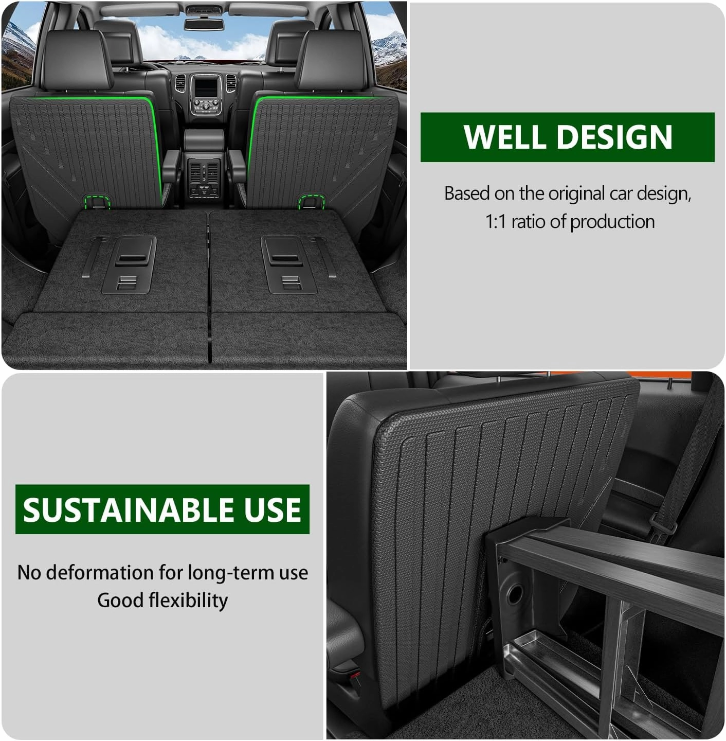 2nd Backrest Mat Compatible with 2016-2025 Dodge Durango Seat Back Protector 6 Seats Replacement for 2016-2025 Dodge Durango Accessories (6 Seats 2nd Row Backrest Mat)