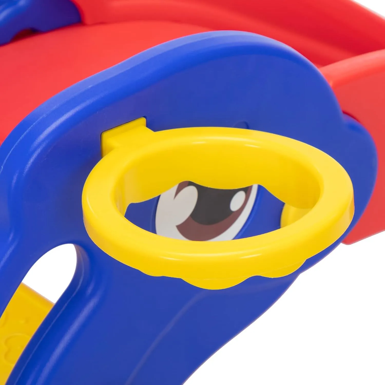 3 in 1 Toddler Slide Playset, Baby Slide Climber with Basketball Hoop and Ball, Indoor Outdoor Playground for Kids Age 2-3, Dolphin Red and Blue