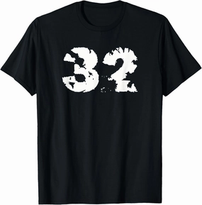 32 #32 Thirty-two Distressed T-Shirt