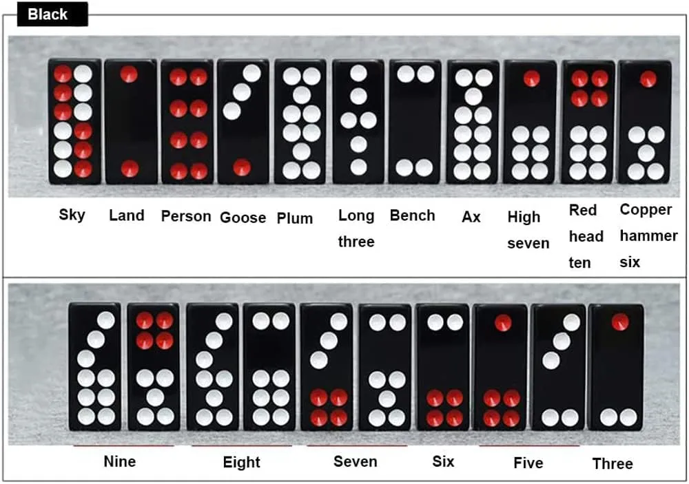 32PCS Pai Gow Tiles Game Set,Chinese Traditional Black Dominoes Pai Gow, Pai Gow Poker, Best Casino Game Party Fun Toy for Entertainemnt (16#)