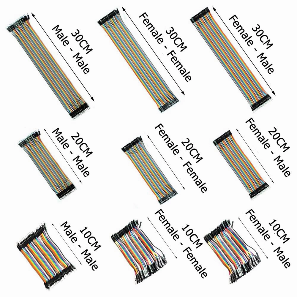 360-Pc Multicolor Breadboard Jumper Wires Kit - 30/20/10cm Dupont Cables (MF/MM/FF) for Arduino, Raspberry Pi