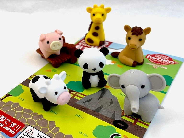 383451 IWAKO ZOO ERASER CARD-SINGLE