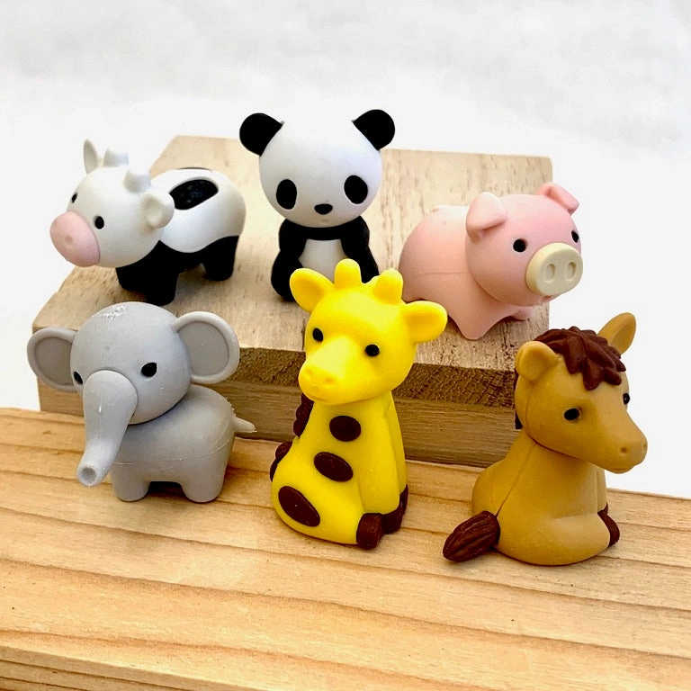 383451 IWAKO ZOO ERASER CARD-SINGLE