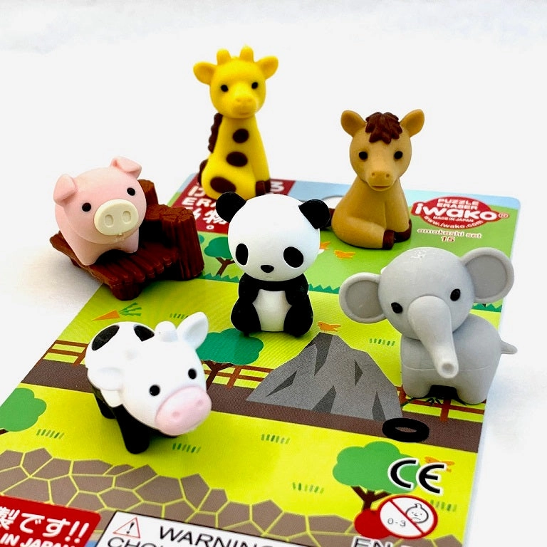 383451 IWAKO ZOO ERASER CARD-SINGLE