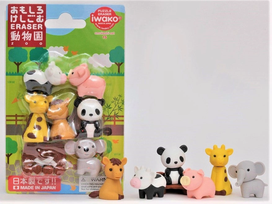 383451 IWAKO ZOO ERASER CARD-SINGLE