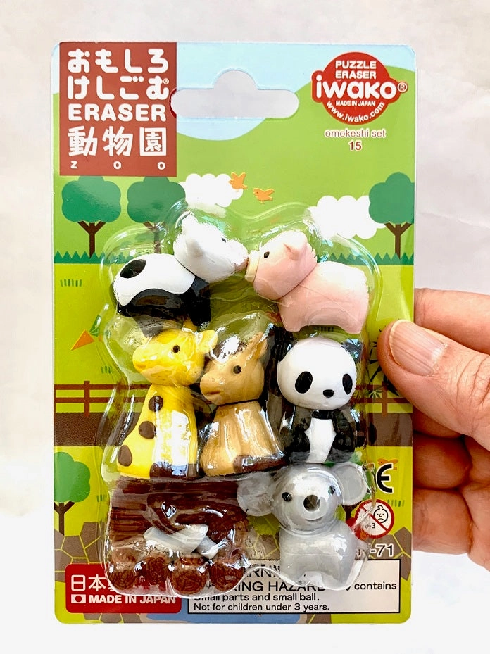 383451 IWAKO ZOO ERASER CARD-SINGLE