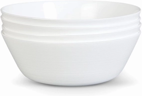 38 OZ Large Soup Bowl Set of 4, Opal Glass 7.5 inch White Bowls for Ramen, Noodle, Salad, Fruit, Dishwasher and Microwave Safe