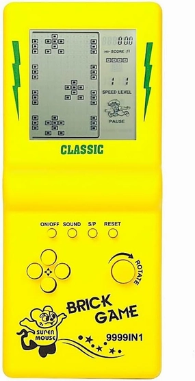 3.5-inch Large Screen Retro Brick Game Console - Built-in 23 Classic Games, Racing & Tank, Nostalgic Puzzle Console (Yellow)
