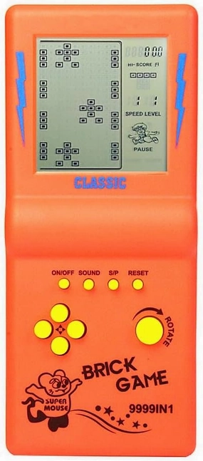 3.5-inch Large Screen Retro Brick Game Console for The 80s/90s Building Block Game Racing/Tank Game Built-in 23 Classic Games Nostalgic Puzzle Children's Game Console (Orange)